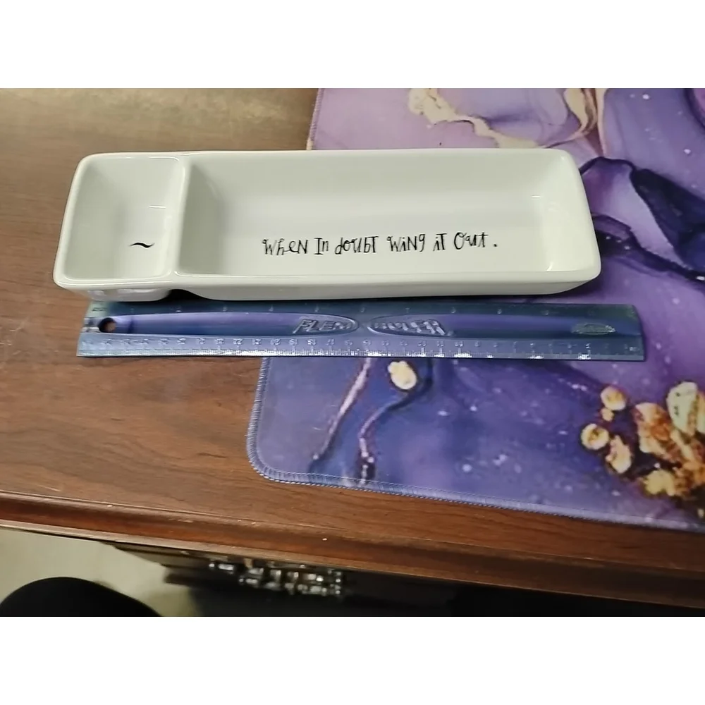 Rae Dunn Divided Cosmetic Desk Tray When In Doubt Wing It Out Eyelash